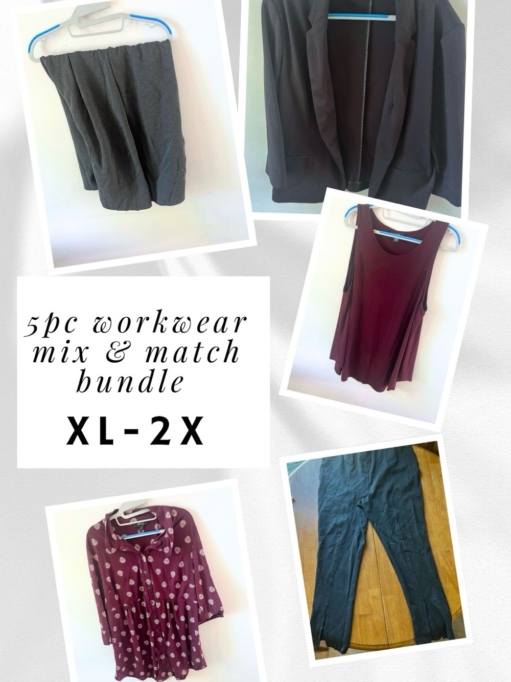 Women's Mix & Match Quality Workwear Bundle in Black and Burgundy $6/pc!